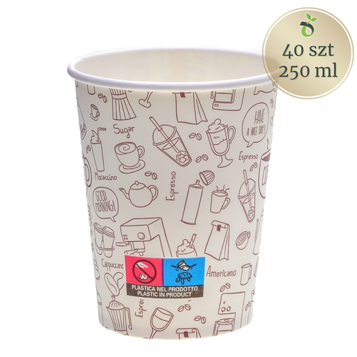 Paper cup for coffee or tea 480 ml with print jesień