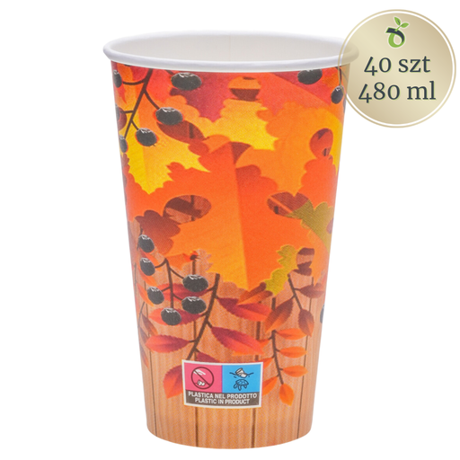 Стакан паперовий для кави або чаю, 480 мл, з принтом