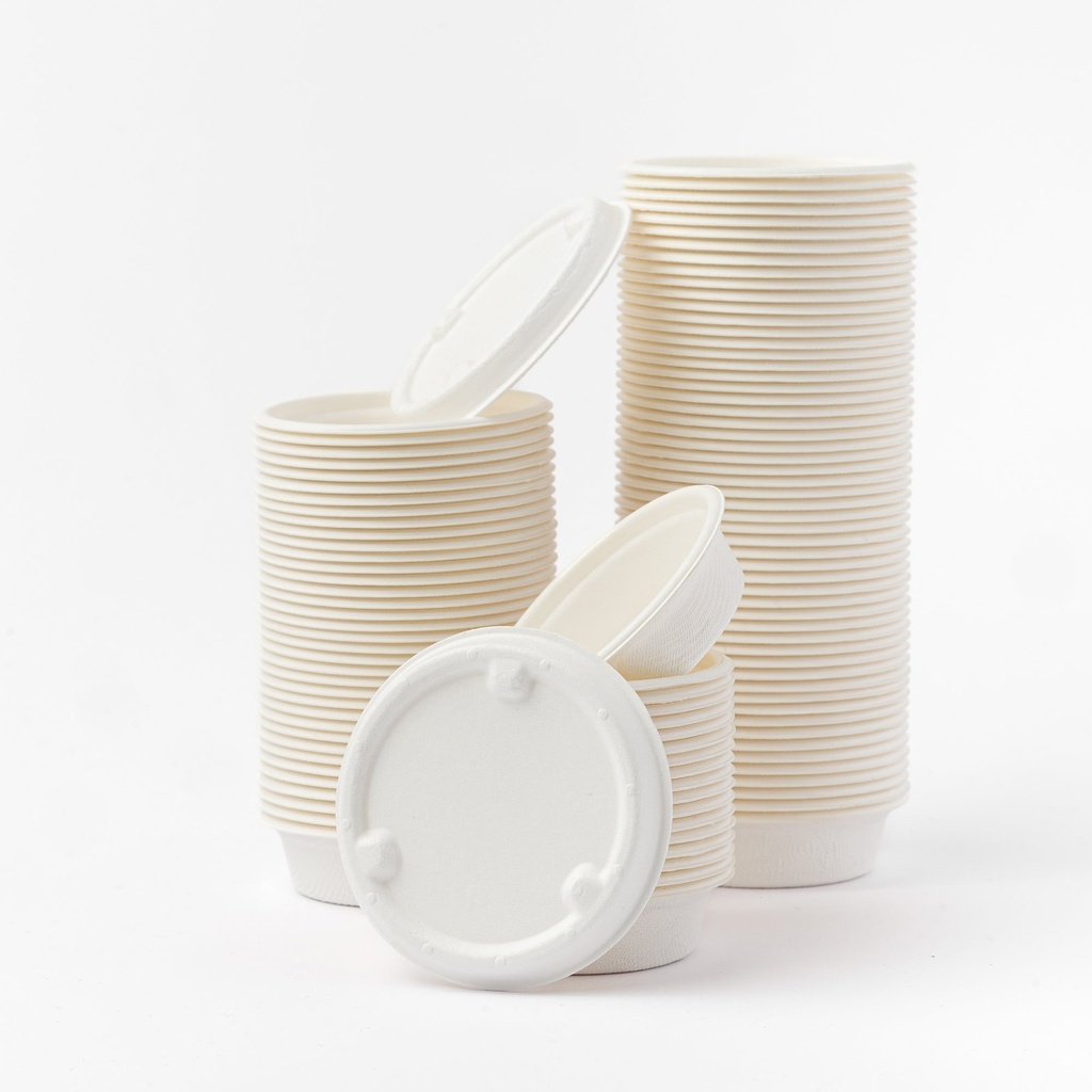 Set of sauce boat with sugar cane lid, 15 ml