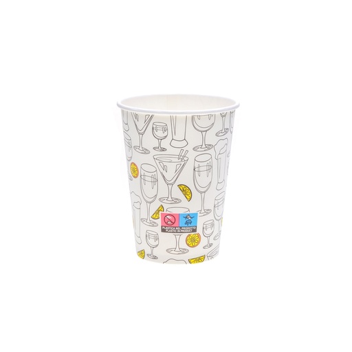 Gobelet carton blanc pour café ou thé 400 ml avec impression pour boissons