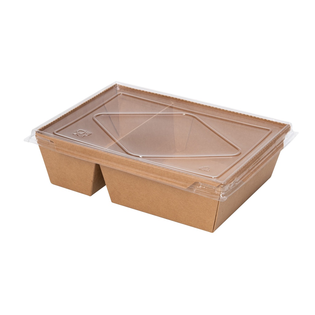 Papierový lunch box s viečkom, 2-dielny 1600 ml