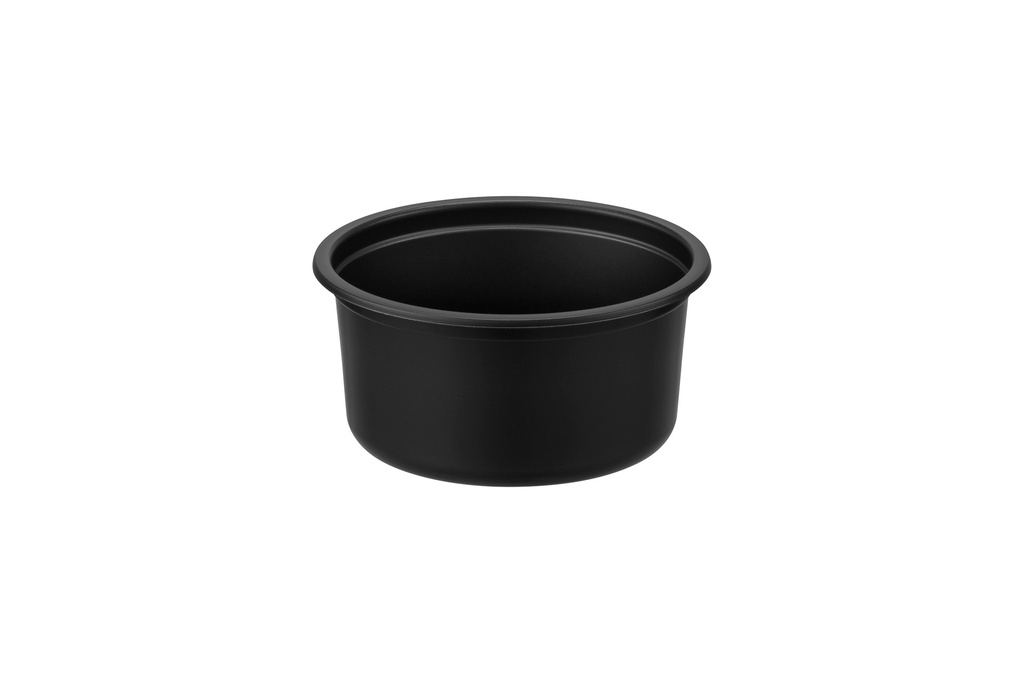 Envase redondo PP 350 ml, negro