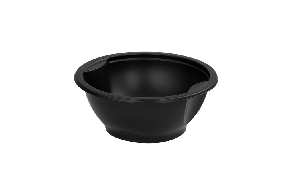 Envase redondo PP con asas 500 ml, negro