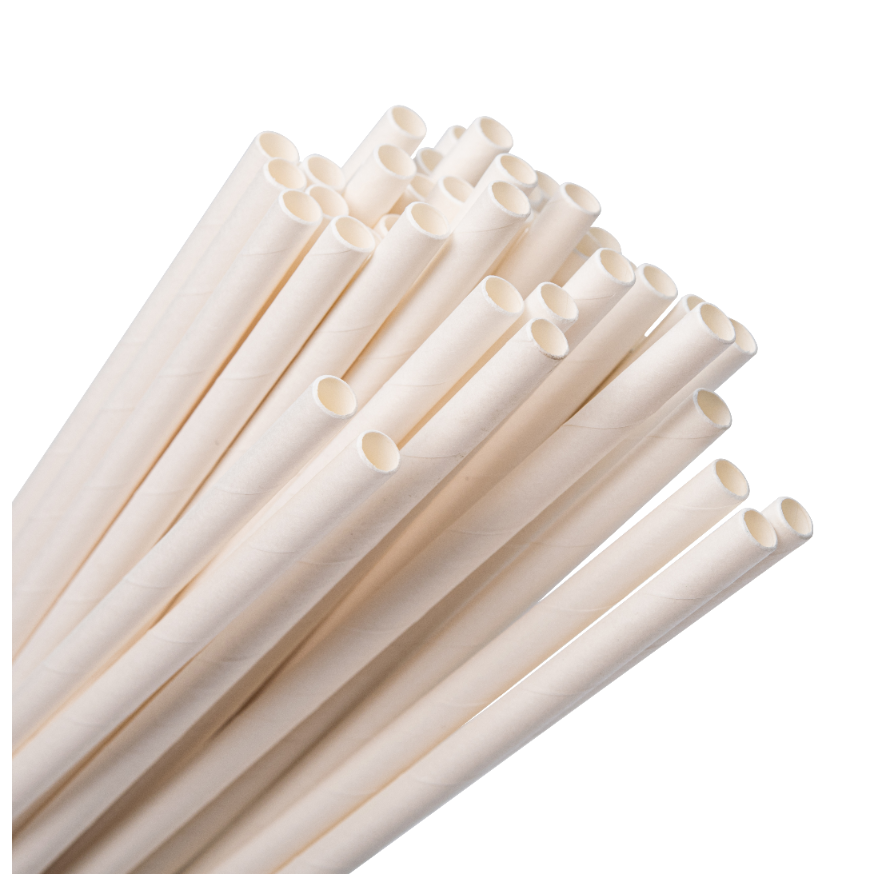 White Paper Straws 6 mm