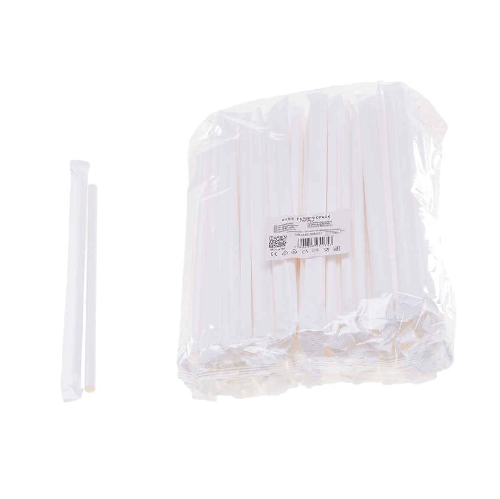Paper Straws 6 mm, individually wrapped
