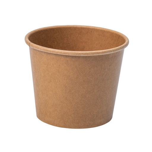 Kraft papír levesespohár 350 ml PP tetővel 96 mm