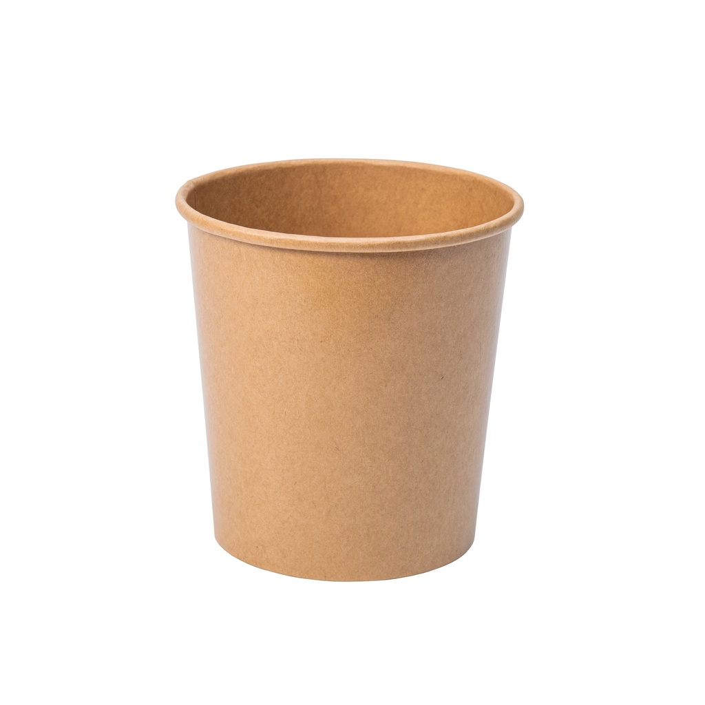 Vaso de sopa kraft 420 ml con tapa PP 96 mm
