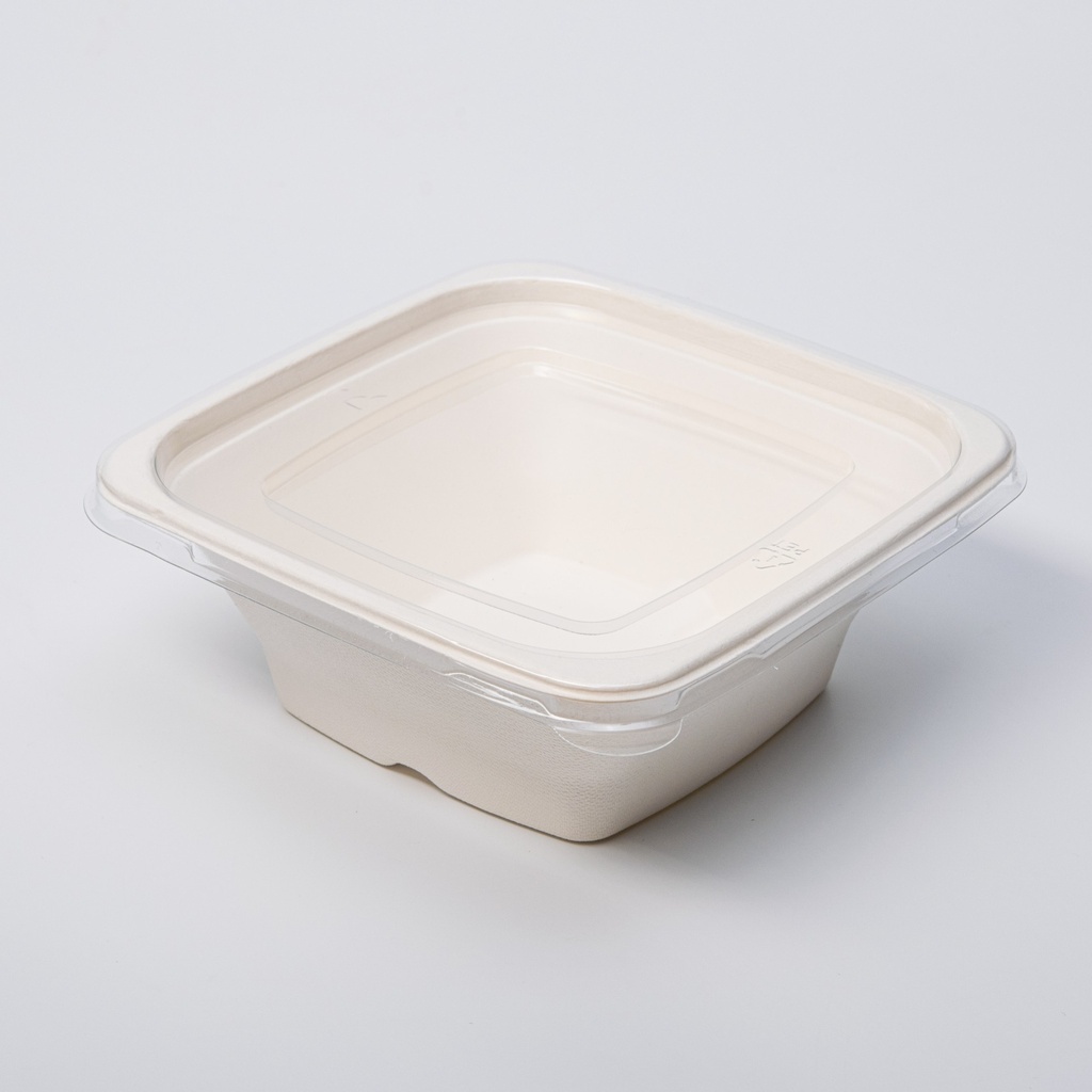 Négyzet alakú tálka 950 ml lapos fedéllel
