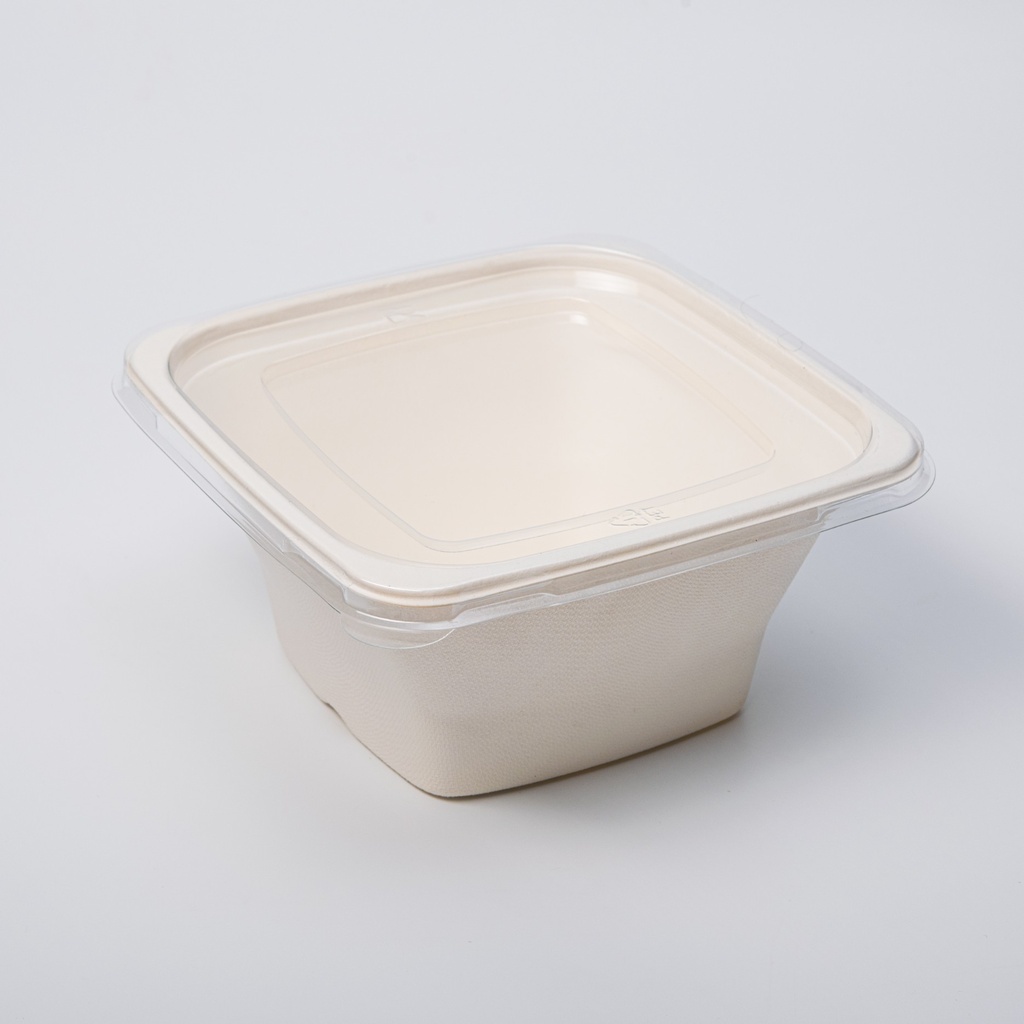 Bol cuadrado 1200 ml con tapa plana